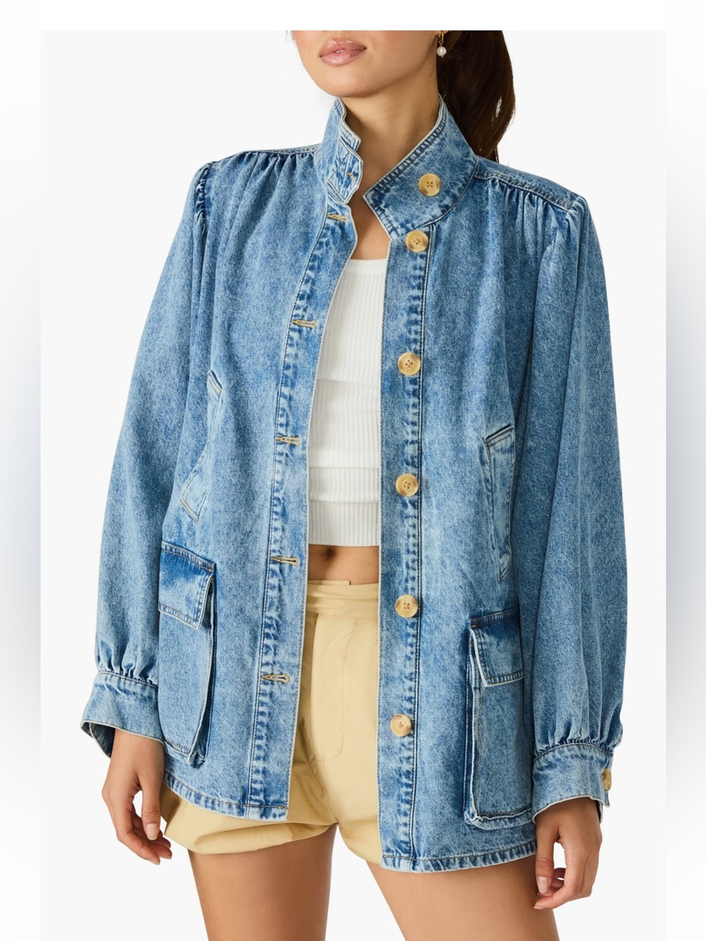 Steve Madden Marceline Denim oversized Shirt Jacket SZ Small NWT